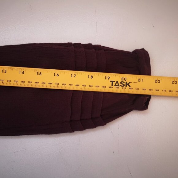 American Eagle Outfitters Ladies Burgundy Long Sleeves Blouse - Picture 13 of 14